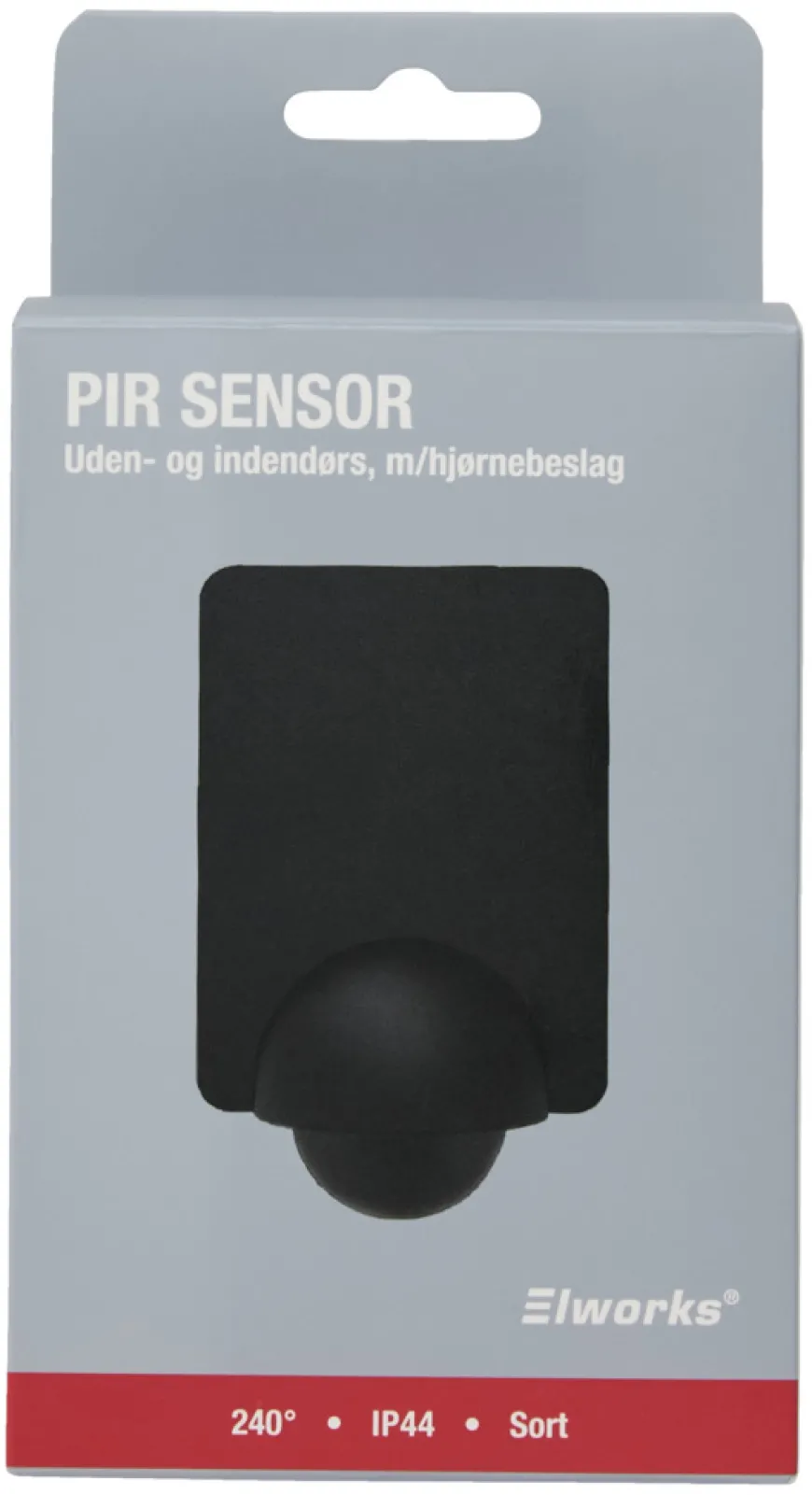 PIR-sensor 240° innendørs/utendørs svart – Elworks