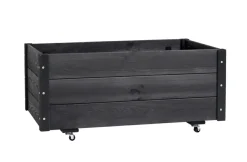 Plantekasse på hjul svart 94 x 54 x 45 cm