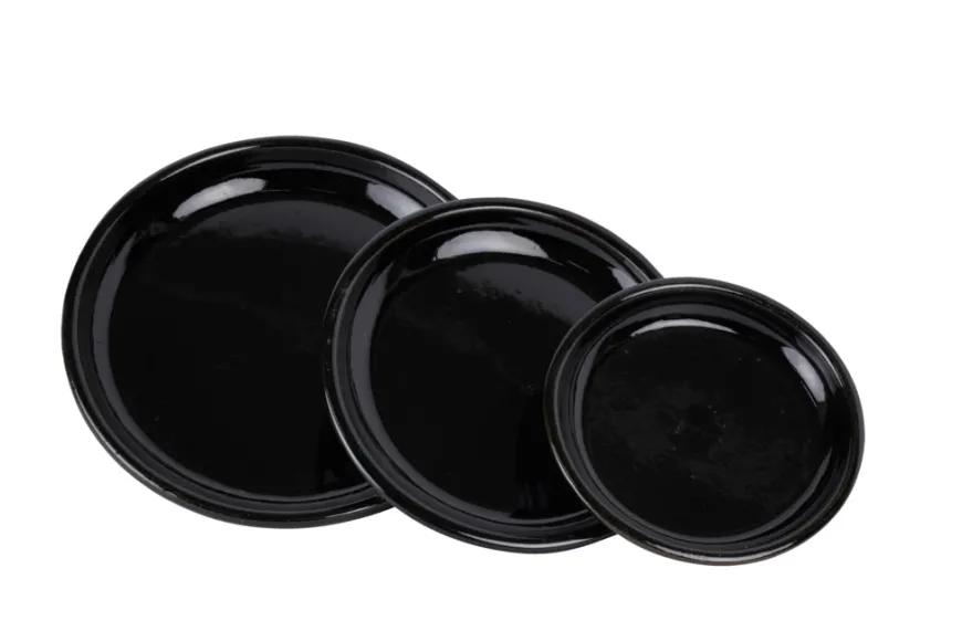 Pottefat blank svart Ø21 cm
