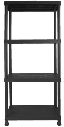Reol m/4 hyller svart plast - Gardeco