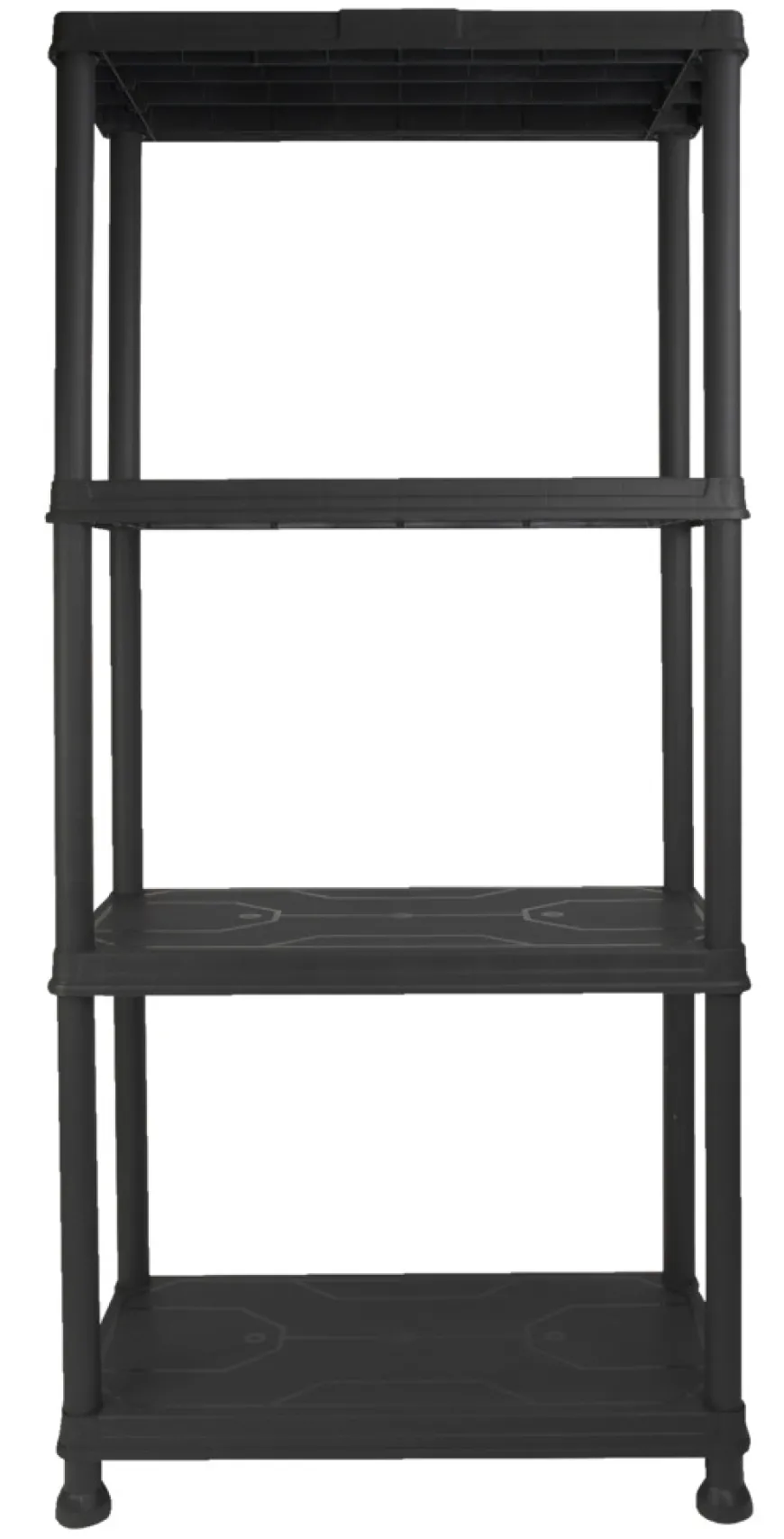 Reol m/4 hyller svart plast - Gardeco