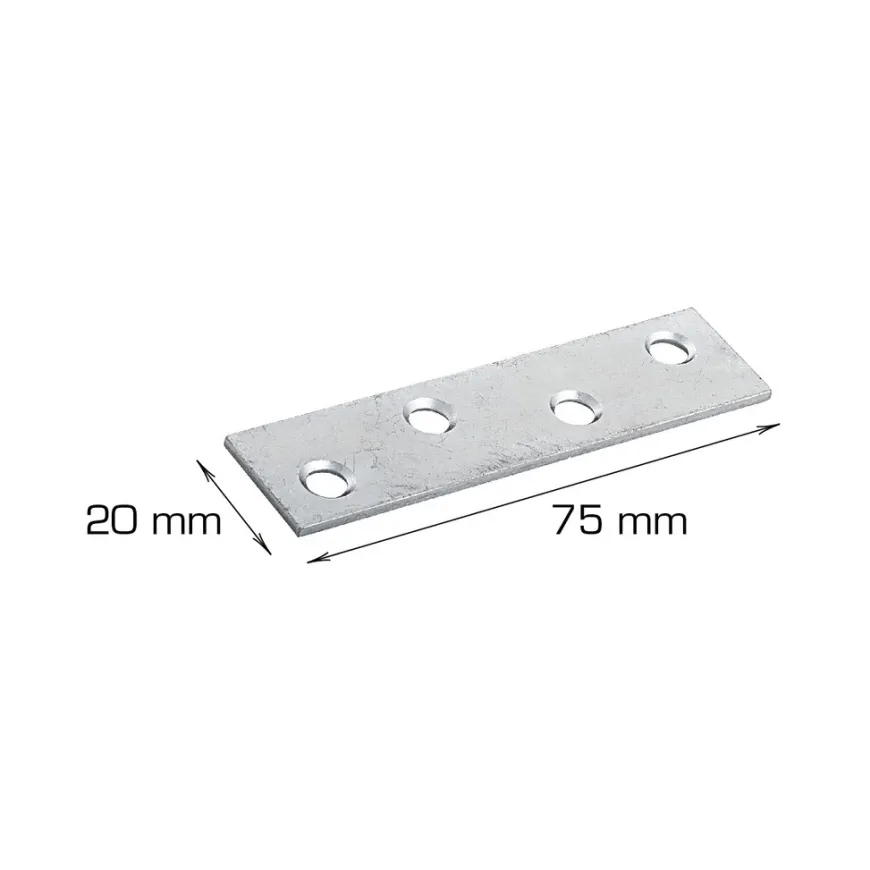 Skjøtejern 75 x 20 mm - 2 stk.