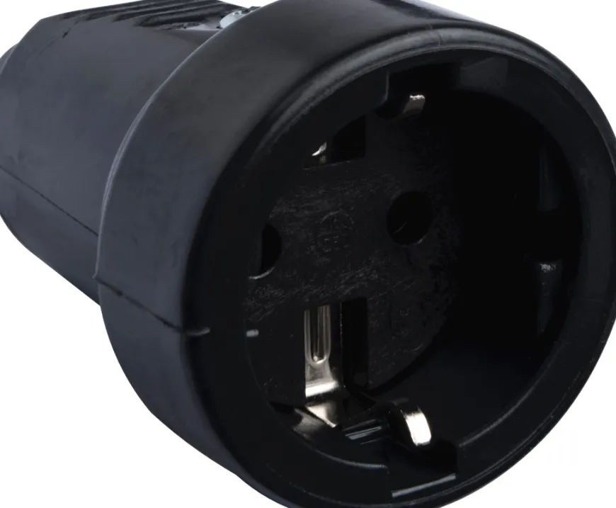 Skjøtekontakt pvc m/jord svart