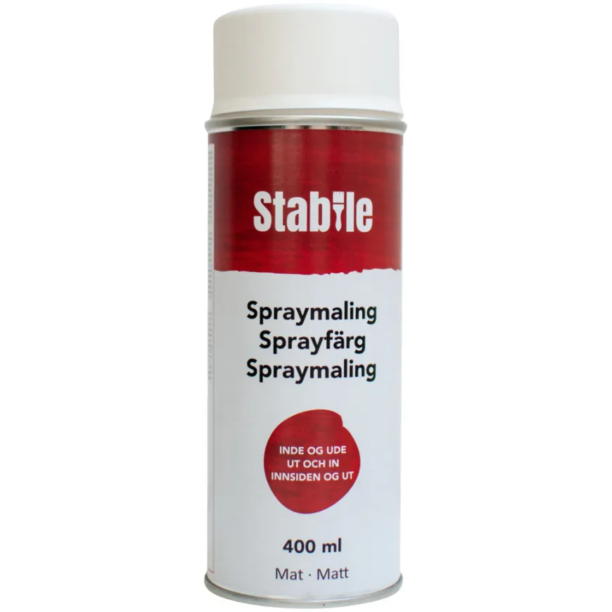 Spraymaling hvit matt 400 ml - Stabile