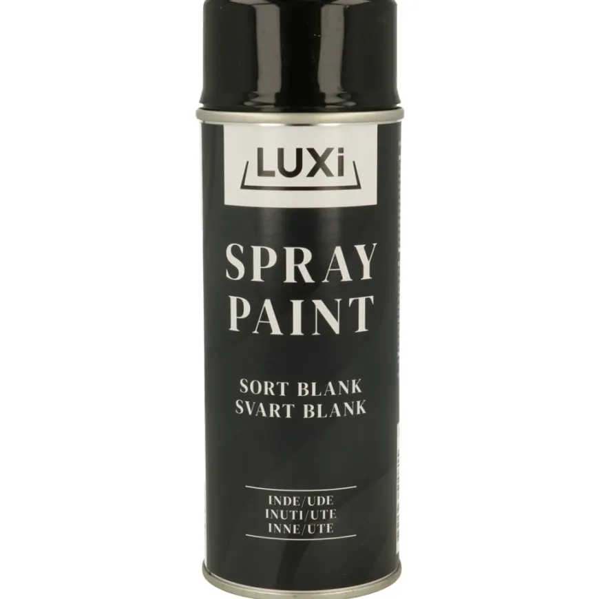 Spraymaling svart blank 400 ml - Luxi
