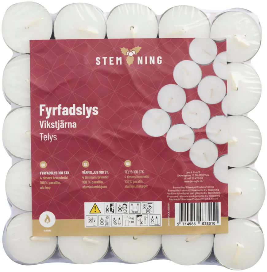 Telys Ø3,7 cm 100 stk.