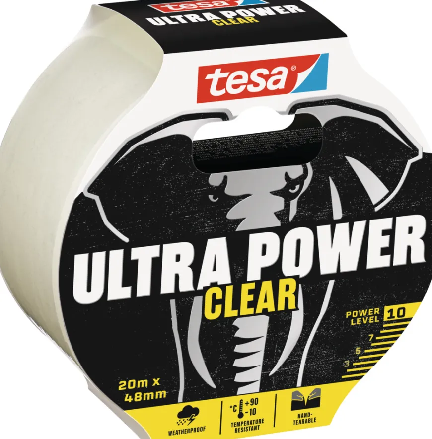 Tesa Ultra Power klar reparasjonstape 48 mm x 20 meter
