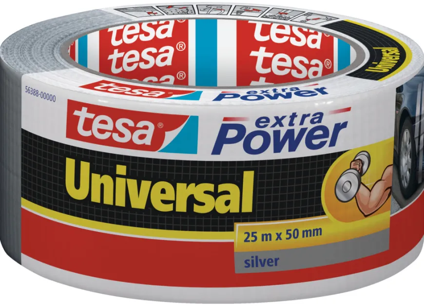 Tesa Universal gaffatape sølv 50 mm x 25 meter
