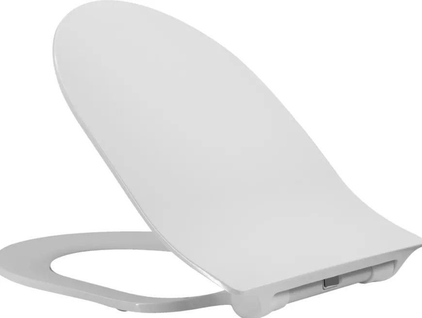 Toalettsete Nautic D-Shape slim soft close hvit