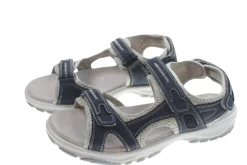 Trekkingsandaler dame i denimfarget skinn str. 40