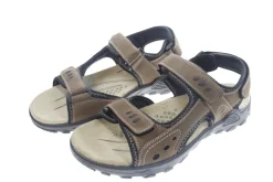 Trekkingsandaler herre brunt skinn str. 46