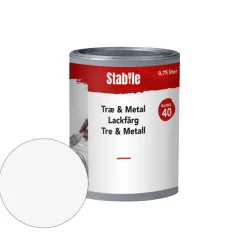 Tre- & metallmaling hvit vannbasert 0,75 l - Stabile