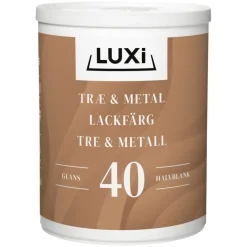 Tre- & metallmaling vannbasert grå 0,75 l - Luxi