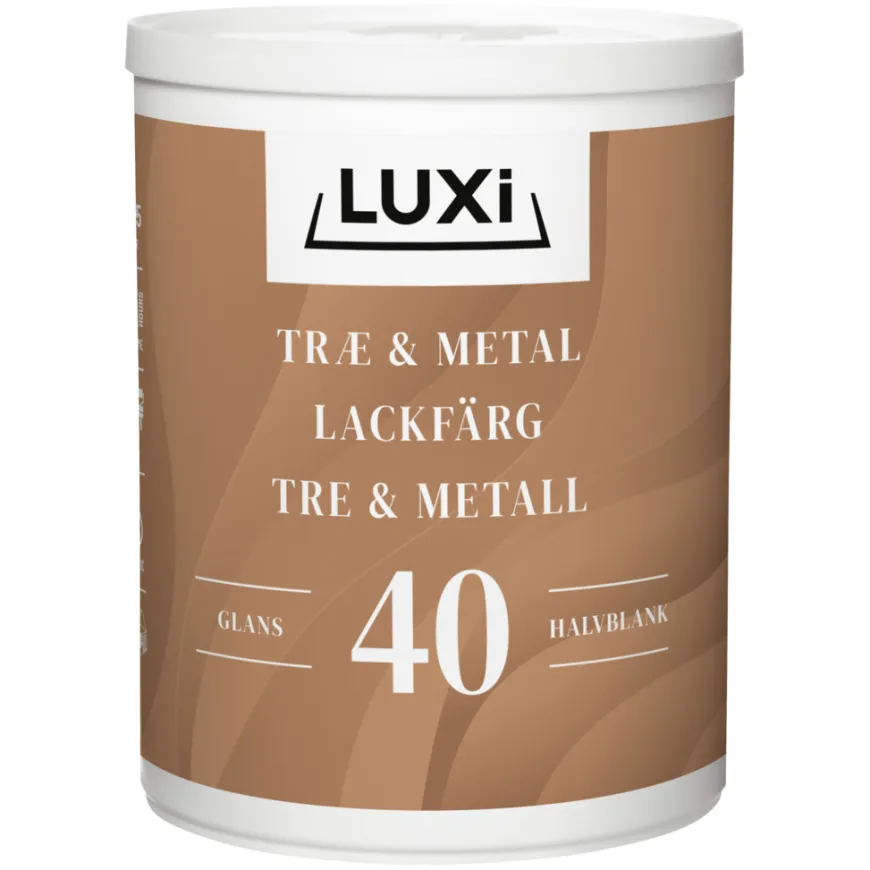 Tre- & metallmaling vannbasert lysegrå 0,75 liter - Luxi