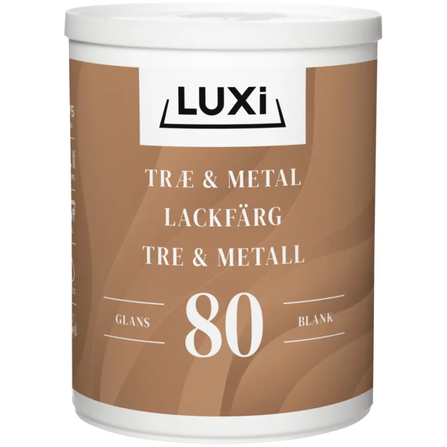 Tre- & metallmaling vannbasert RAL 9010 0,75 l - Luxi