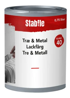 Tre- & metall motehvit maling 0,75 liter - Stabile
