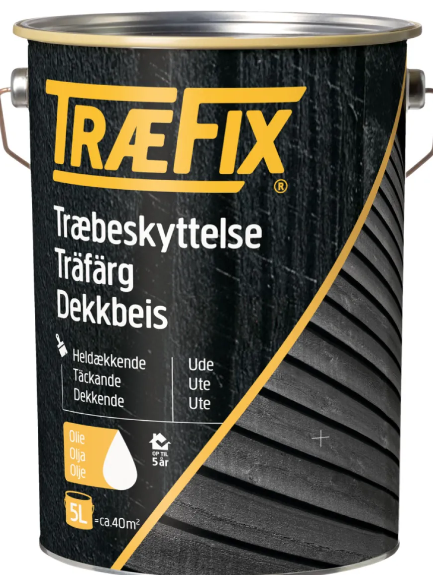 Træfix dekkbeis oljebasert grønn umbra 5 liter
