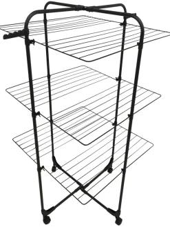 Tørkestativ m/hjul svart 70 x 70 x 133 cm