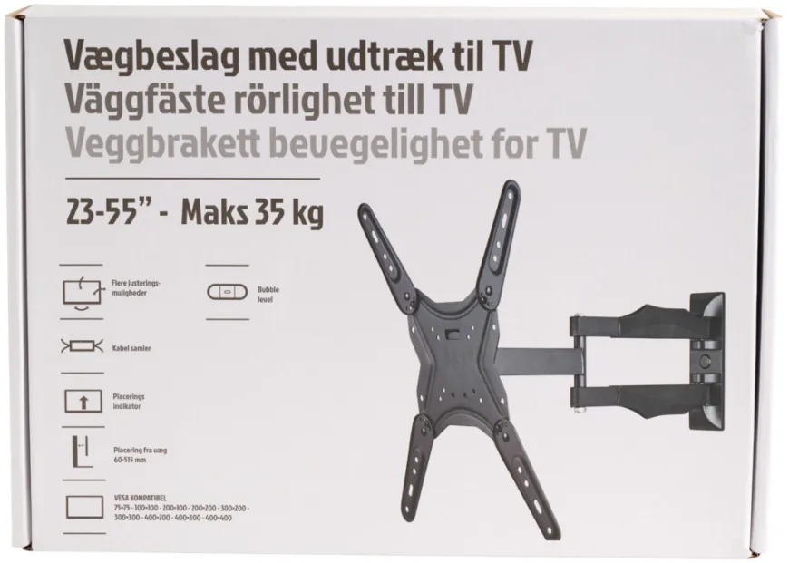 Veggfeste til TV uttrekk/vipp 23-55"