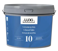 Veggmaling glans 10 motehvit 9,1 liter - Luxi