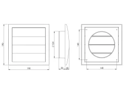 Ventilajsonsrist Ø124 mm selvlukkende