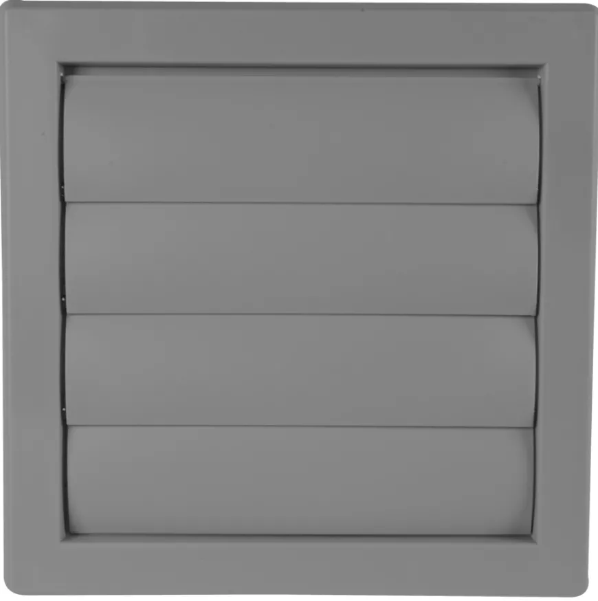Ventilasjonsrist med vindstopp 19 x 19 cm - grå