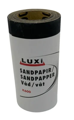 Våtslipepapir korn 600, 93 mm x 5 meter - Luxi